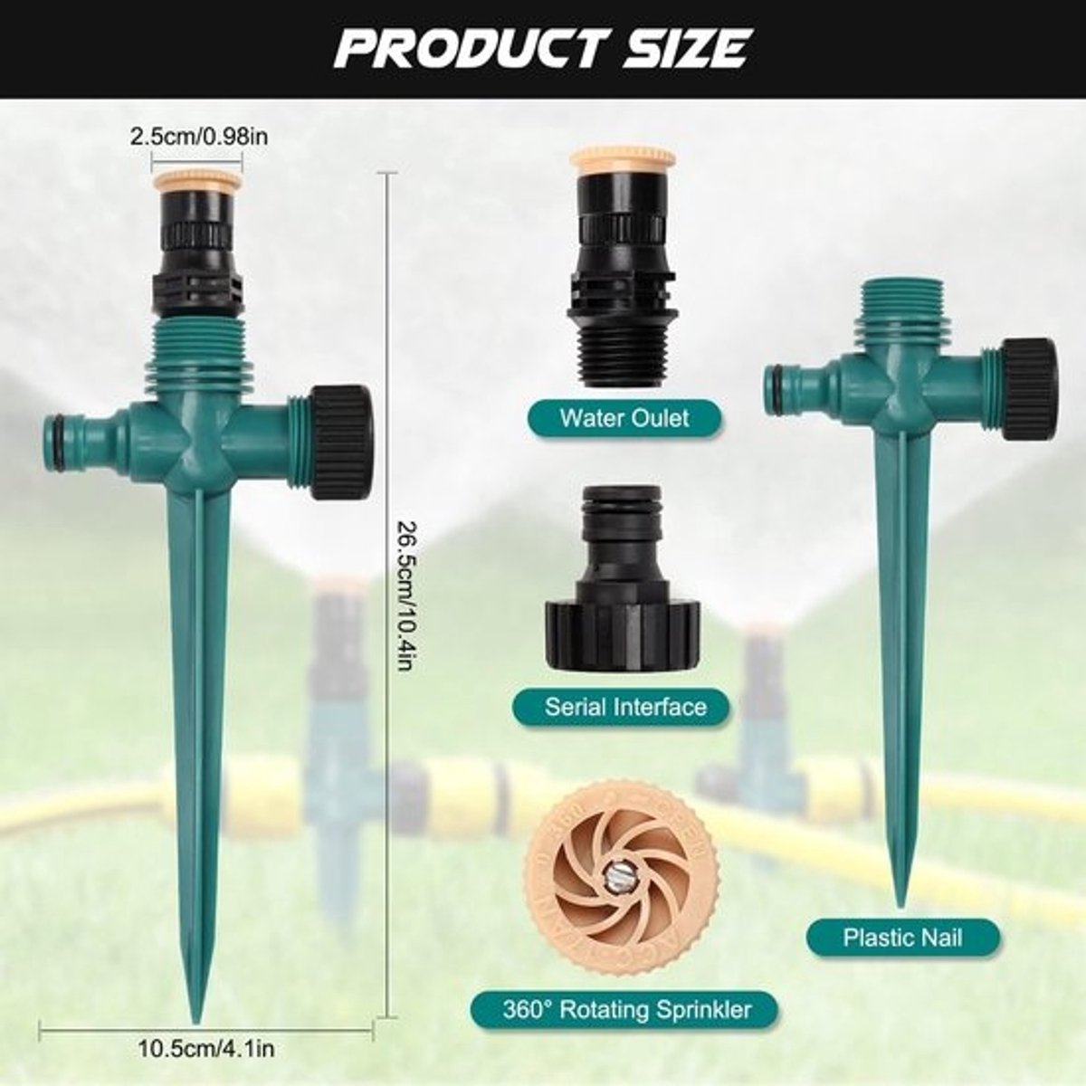 Draaibare Tuinsproeiers, Automatisch Cirkelbewateringssysteem, 4 Stuks, Verstelbaar voor Tuin en Gazon