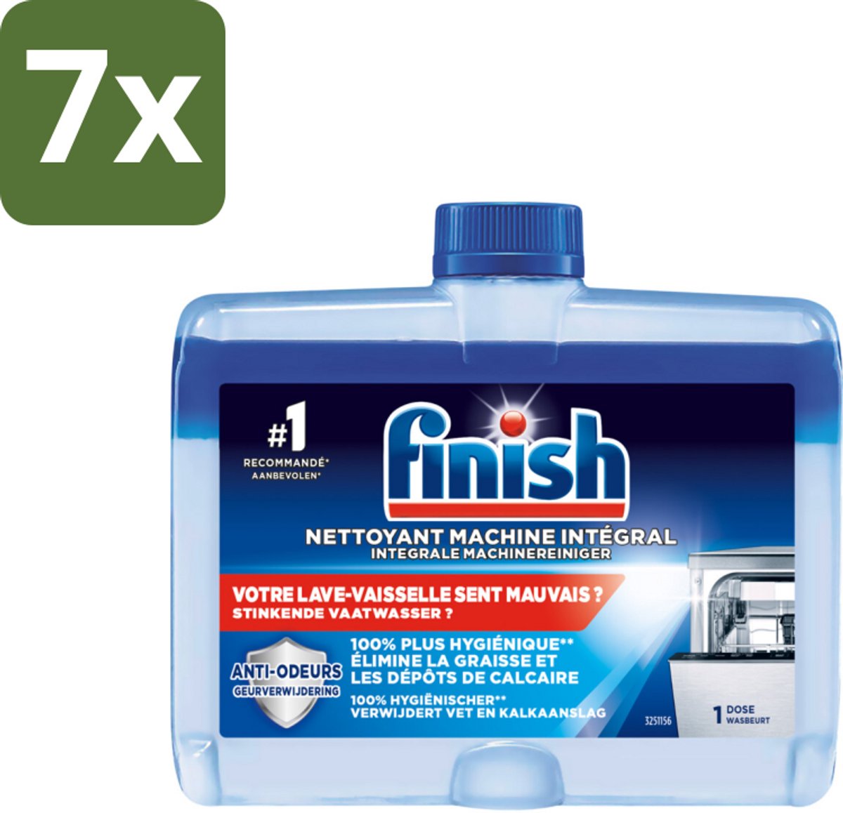 Finish Integrale Machinereiniger Regular 250 ml - Bulkverpakking - 7 stuks