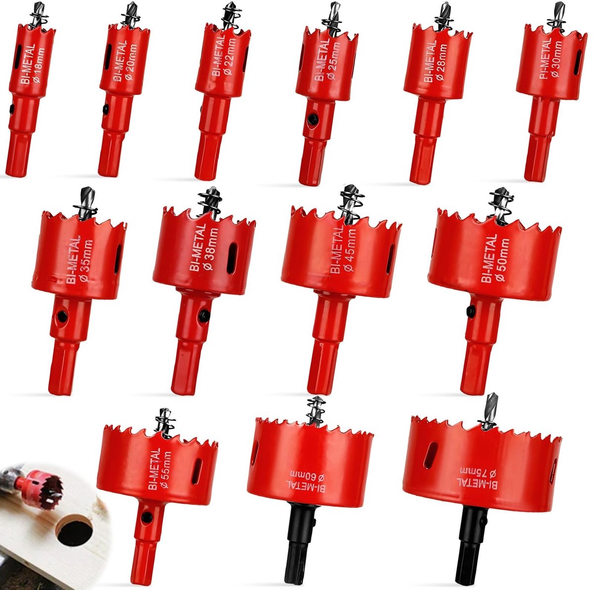 Solidchoice - 13-delige Bimetalen Gatfreesset met Hexaansluiting