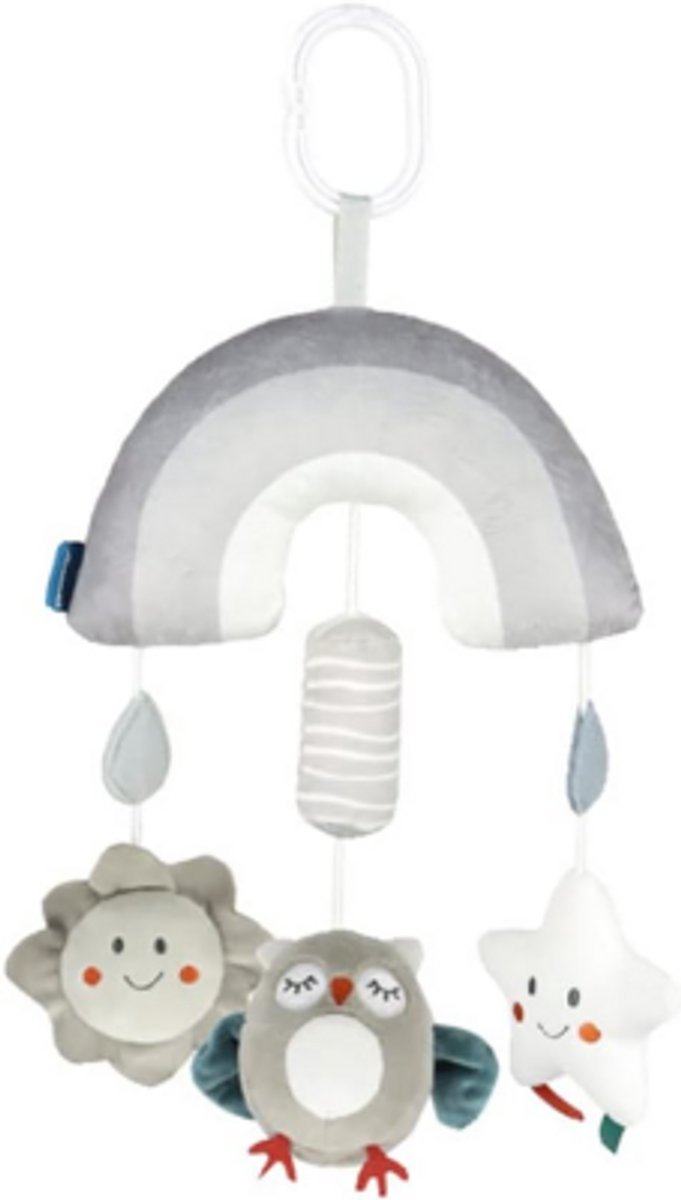 casalora - Hangende dierenspeelgoed - Baby Speelgoed - Boxmobiel - Rammelaar - Buggyaccessoire - Knuffeldier - Voor Babybox,Kinderwagen,Autostoelspeeltje - Vanaf 0 maanden - Uil - Zon - Sterren