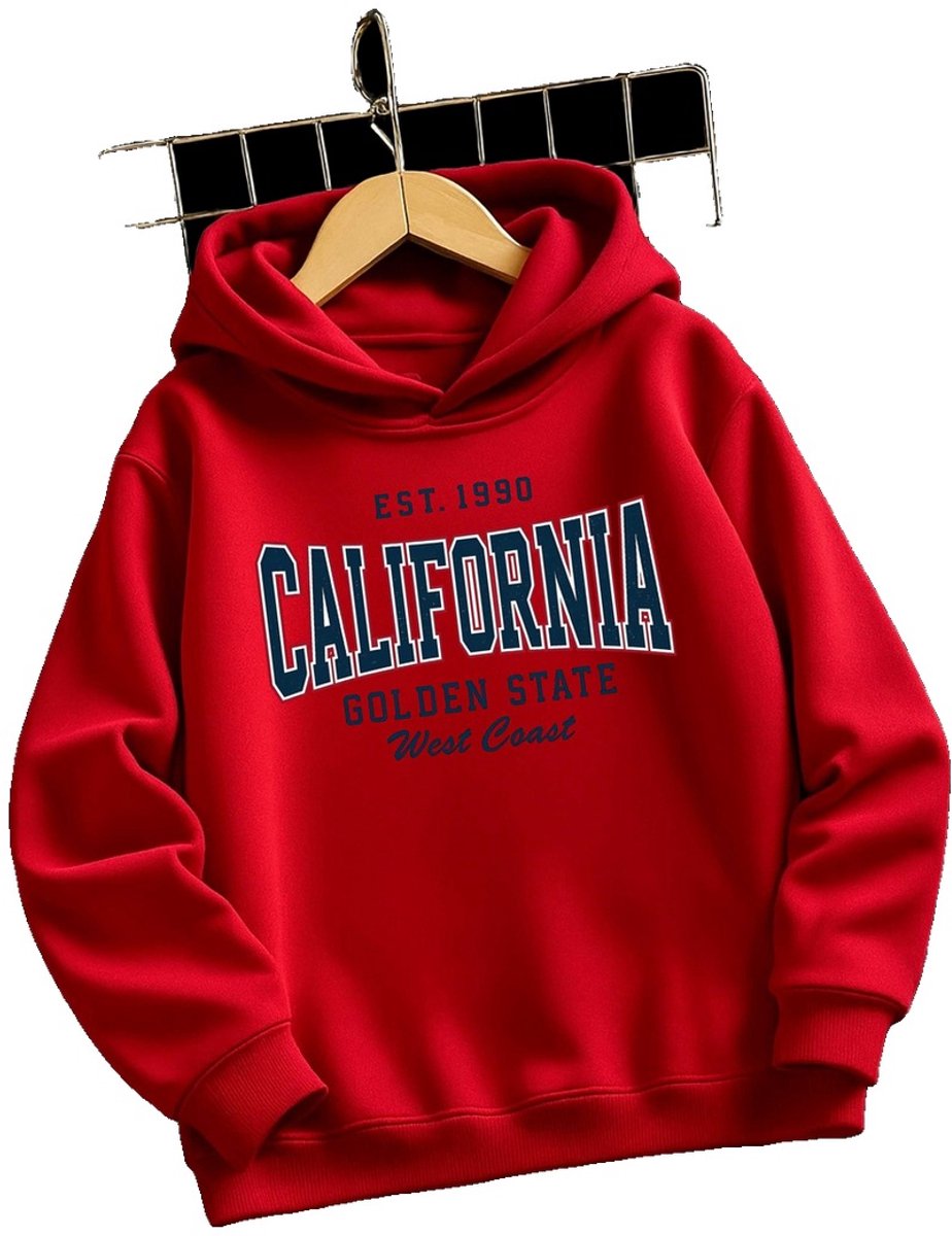 Currero Hoodie Jongens Warme Hoodie Met Capuchon Comfortabele Sweater Casual Trui Pullover Jongenstrui 13-14 Jaar Rood