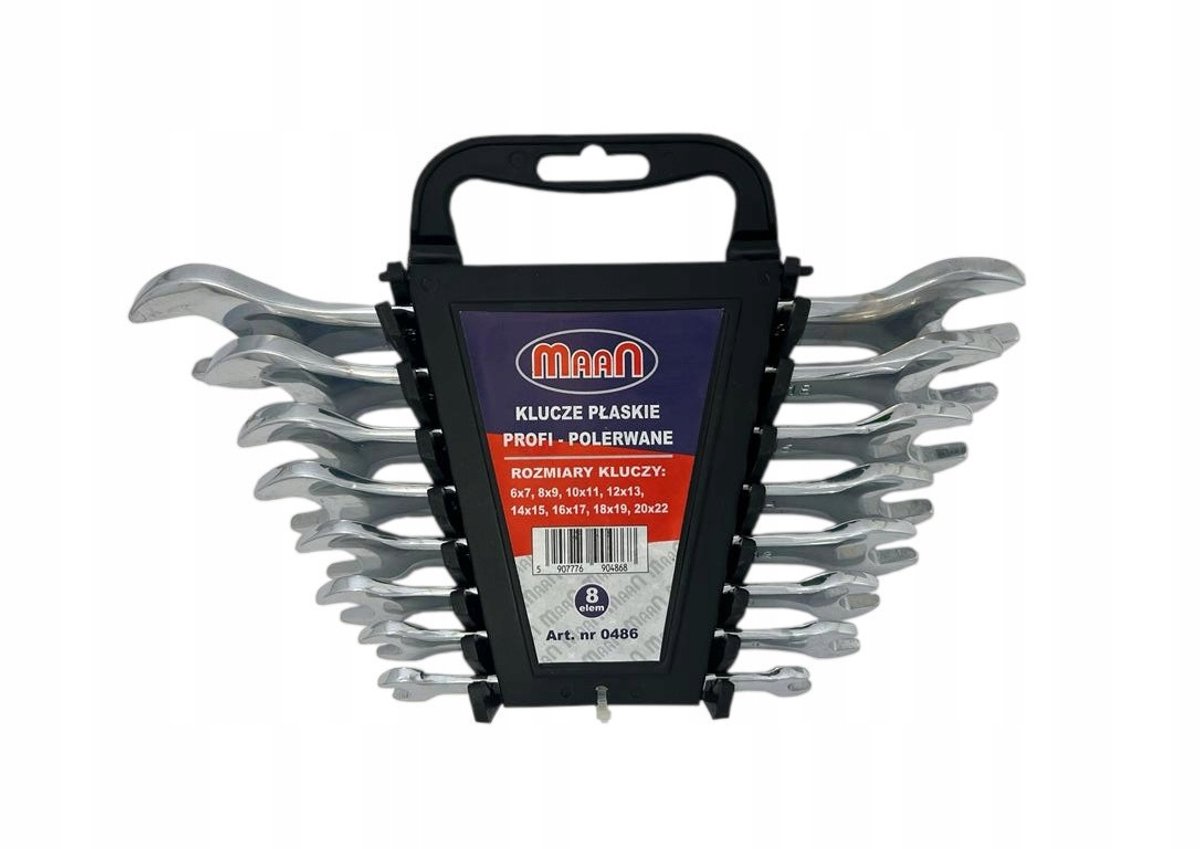 PROFI Platte Sleutels Set 8 Delen 6-22mm Chroom-Vanadium Staal