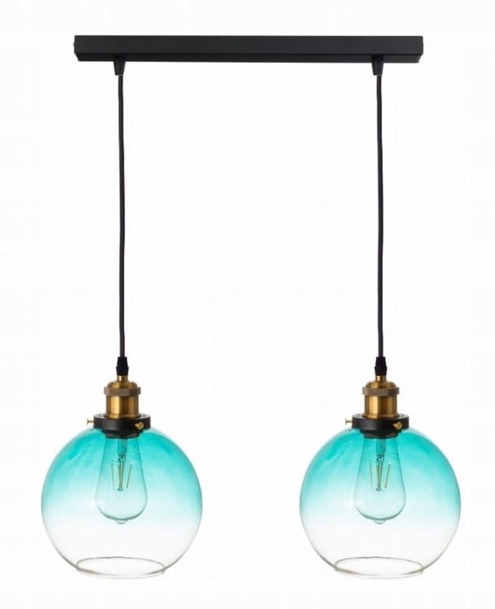 Dubbele Hanglamp Kula Blauw Glas - Stijlvol en Modern