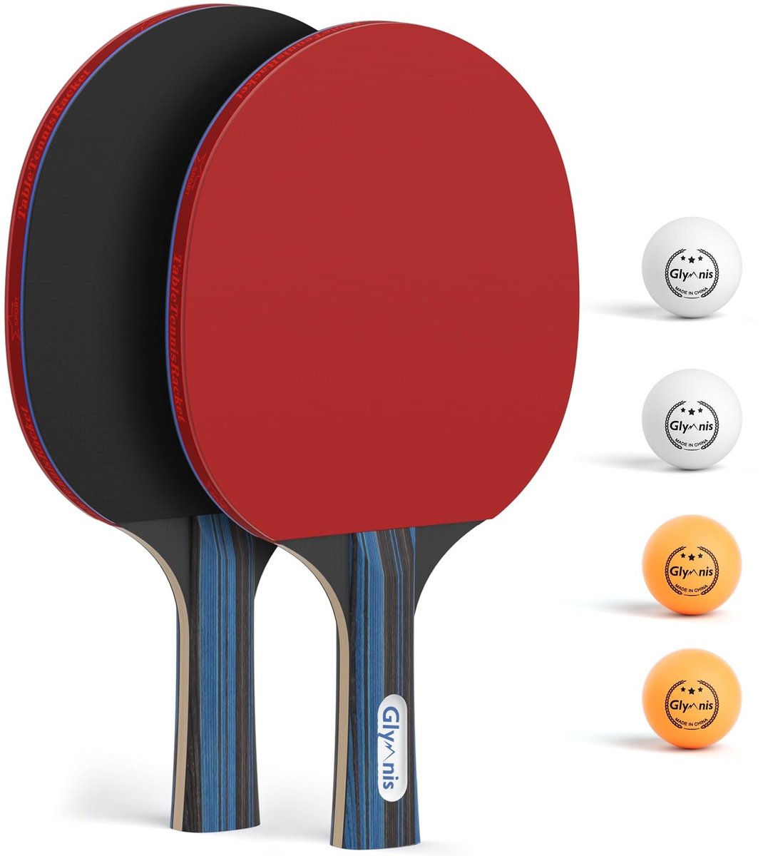 Elzusha - Tafeltennis Set met 4 Batten en 8 Ballen