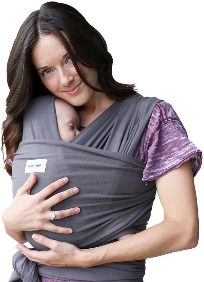 Draagdoek Baby - Draagzak Draagband - Baby Dragen - Ergonomische Pasvorm - Tot 16 kg - Grijs