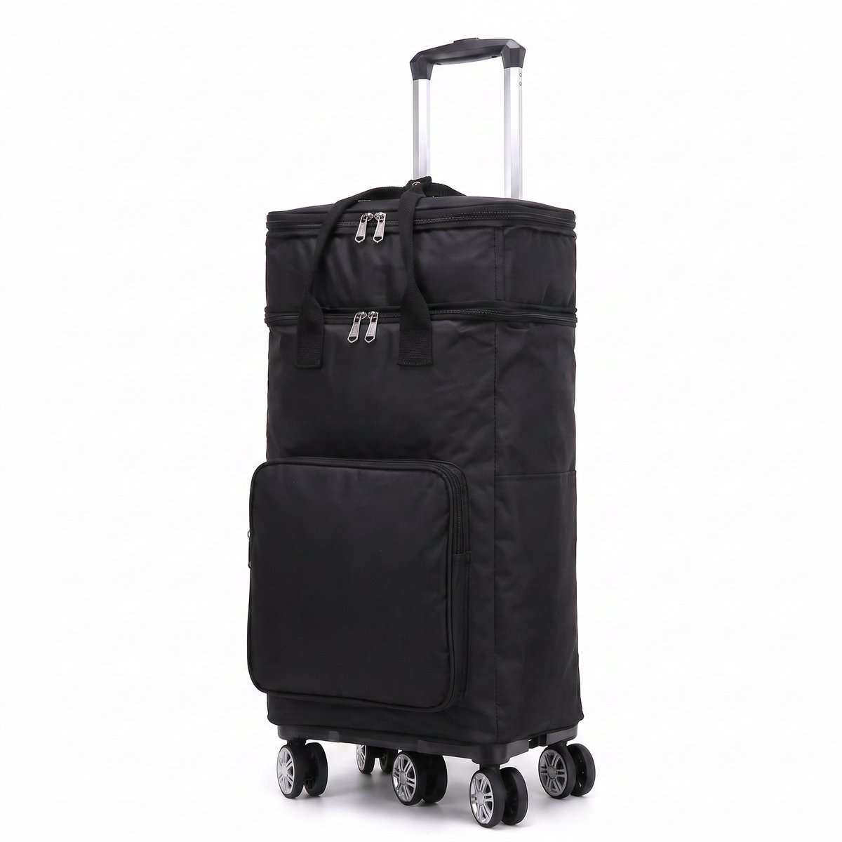 Gotrolly Boodschappentrolley - Plat Inklapbaar - 2 Geïsoleerde Vakken - Met 5 Draaiende Wielen - 100% Waterdicht