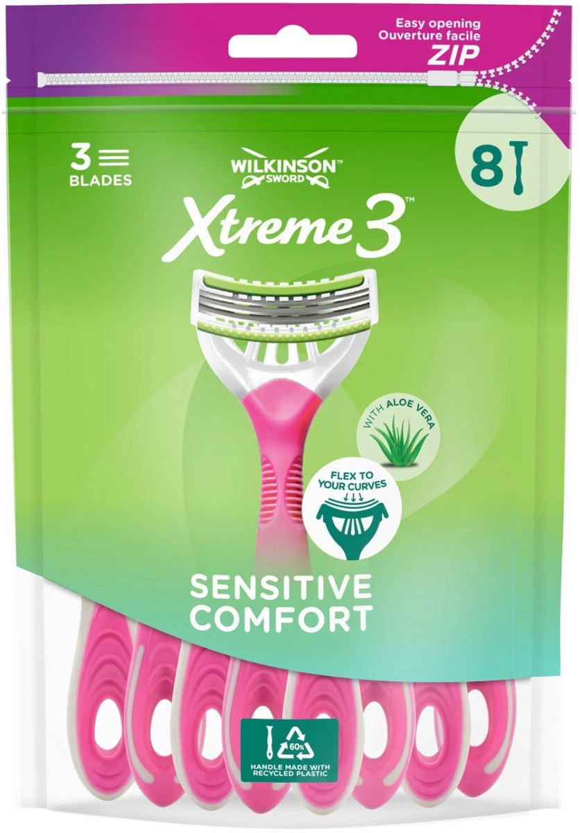 Wilkinson- Sword - Xtreme 3 - Beauty - Sensitive - 8 scheermesjes