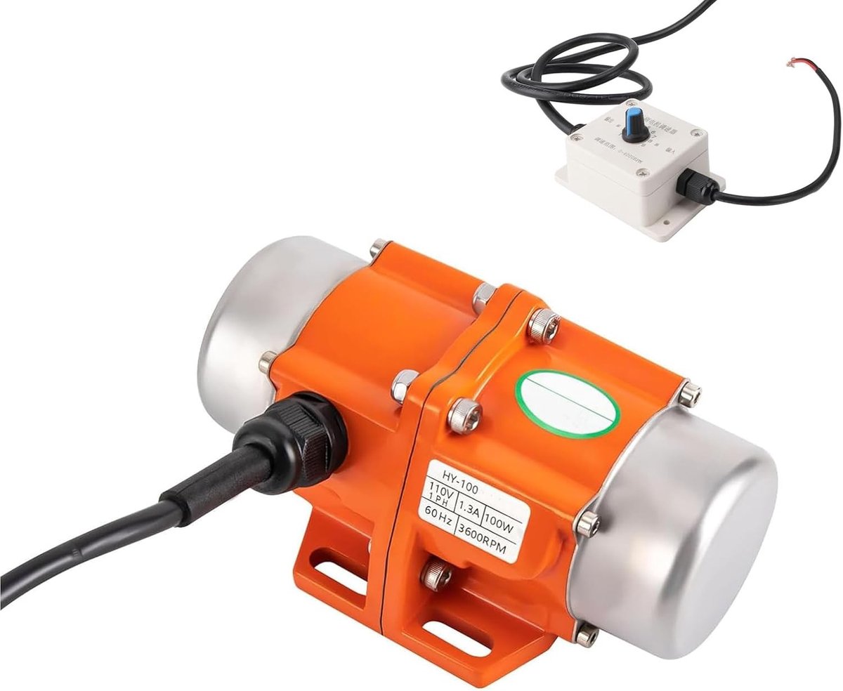 Trilmotor 220 V 100 W met toerentalregelaar voor vibratiemachines en voerdispenser, krachtige vibratiekracht van 50 kg, ideaal voor mijnbouw en metallurgie