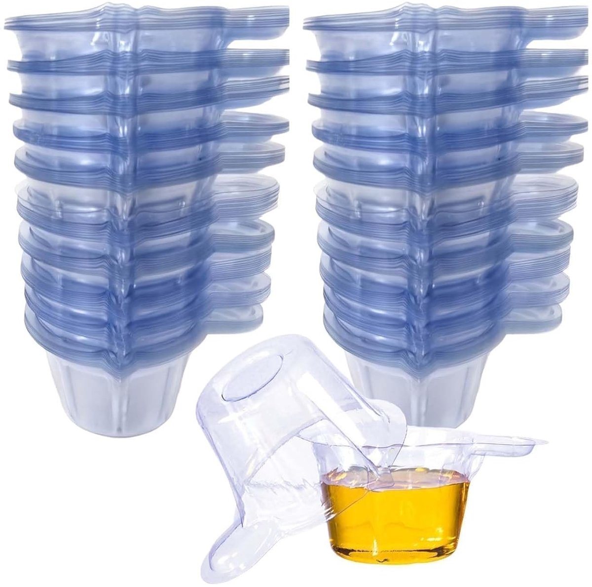 200 Stuks Urine Cups 40ml, Steriele Urine Monsters met Deksel voor Medisch Gebruik en Laboratoriumanalyses