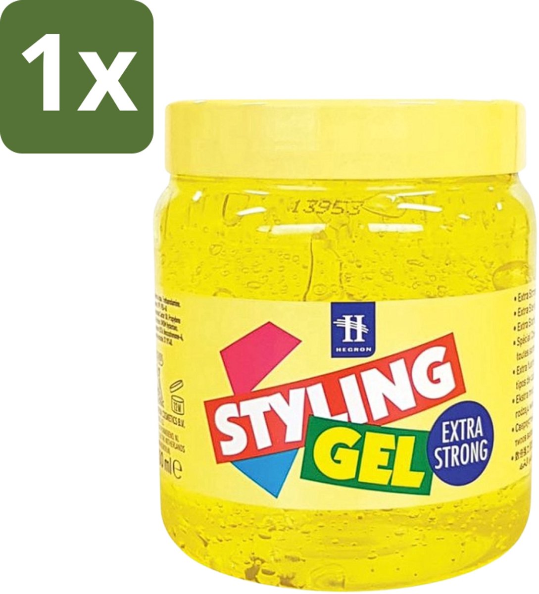 1 x Hegron - Styling Haargel - Extra Strong - Voor Sterke Fixatie - 500 ml - Styling Gel - Haargel - Extra Strong - Haartype - Fixatie