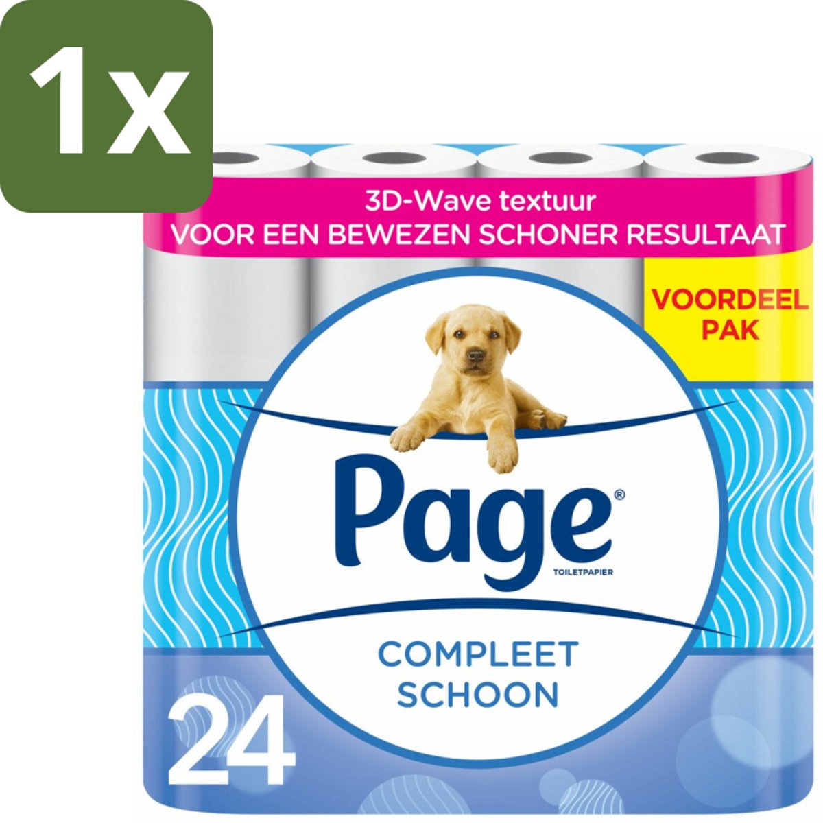 1 x Page Toiletpapier Compleet Schoon 2-laags 24 stuks per verpakking - Toiletpapier - 2-laags Toiletpapier - 3D Wave™ - Katoen - Hygiëne