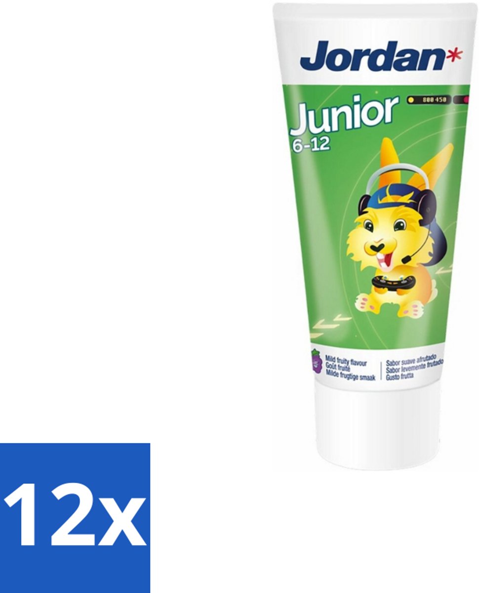 Jordan - Junior - Tandpasta - 6-12 jaar - 50 ml - Voordeelverpakking - 12 stuks
