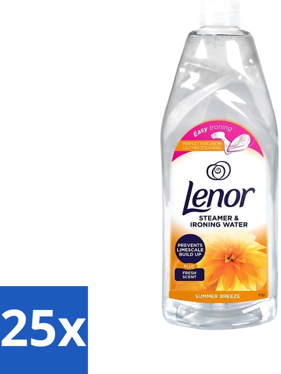 25 x Lenor Strijkwater Summer Breeze 1 liter - Strijkwater Summer Breeze - Zomerse Geur - Strijken - Wasgoed - Kleding