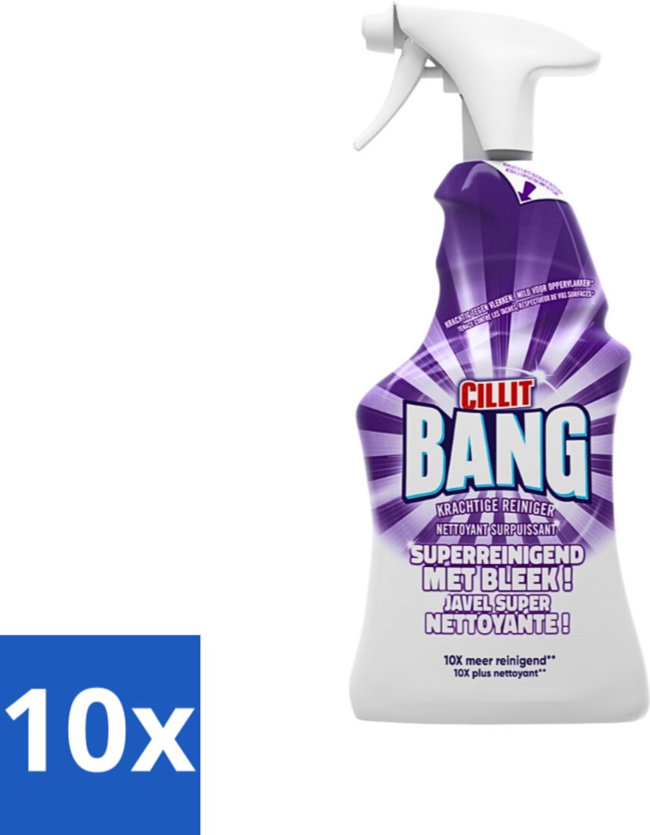 Cillit Bang - Bleek - Verwijdert Hardnekkig Vuil - Sterke Bleekwerking - 750 ml - Bulkverpakking - 10 stuks