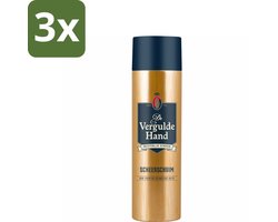 3 x Vergulde Hand Scheerschuim 250 ml - Scheerschuim - Authentieke Scheerbeleving - Glad Scheerresultaat - Huidbescherming - Gevoelige Huid