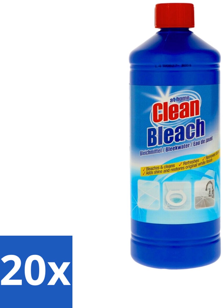At Home - Clean - Bleekmiddel - Hersteld Oorspronkelijke Wit - 1 L - Bulkverpakking - 20 stuks