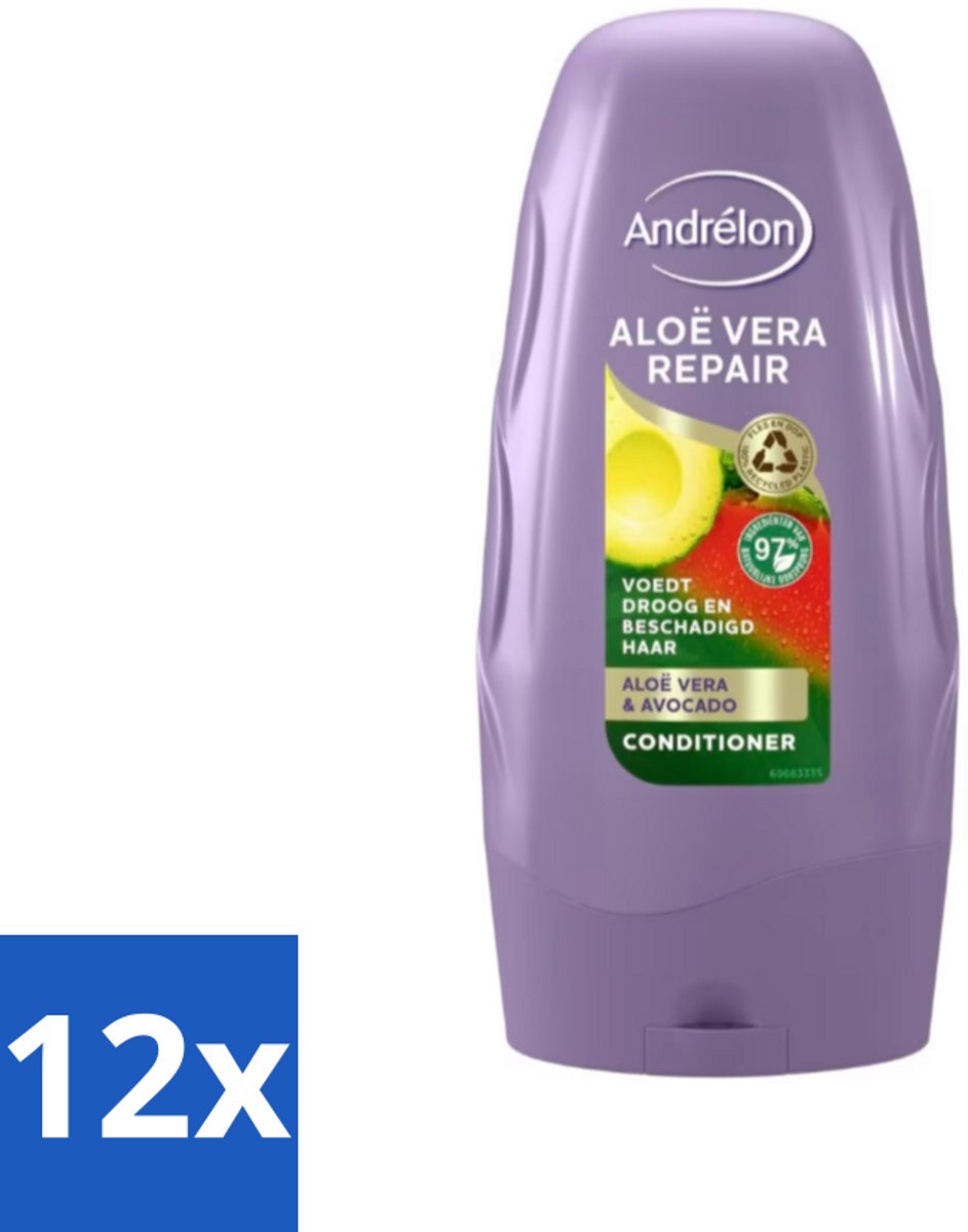 12 x Andrélon Conditioner Aloe Vera Repair 250 ml - Haarkleur - Haarverzorging - Haarherstel - Droog Haar - Beschadigd Haar