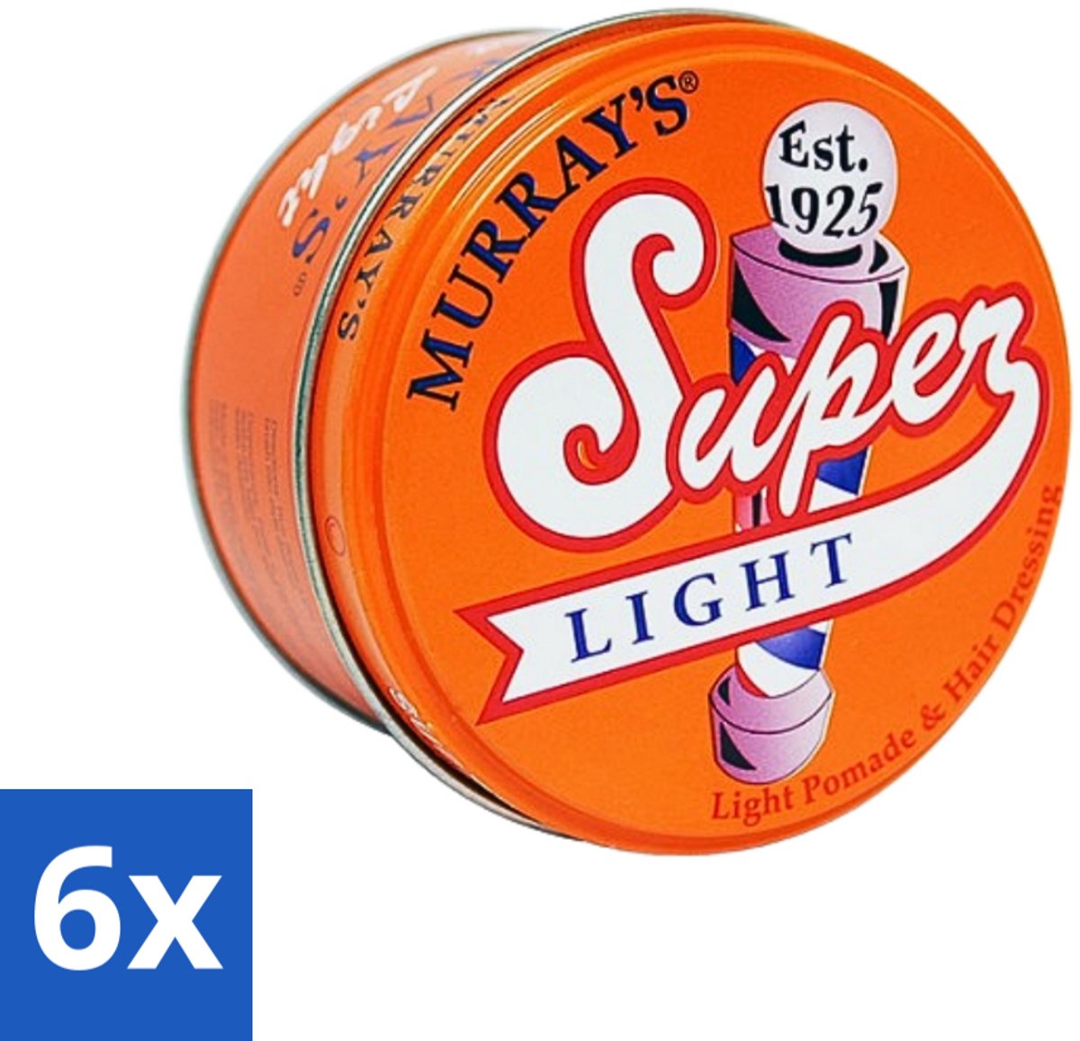 6 x Murray's - Super Light - Pomade - Lichtgewicht Hold - Glanzende Afwerking - 85 ml - Pomade - Lichtgewicht Pomade - Haartype - Haartypen - Haartypen