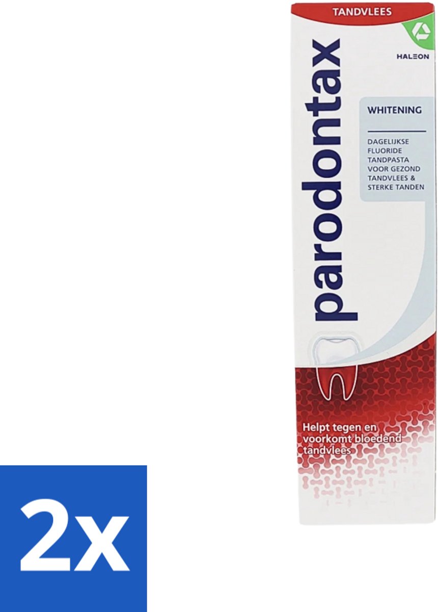 2 x Parodontax - Tandpasta - Whitening - 75ml - Tandpasta - Tanden Witter Maken - Tandplak Verwijderen - Bloedend Tandvlees - Fluoride