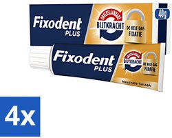 4 x Fixodent - Kleefpasta - Plus - Krachtige Hechting - 40 g - Kleefpasta Kunstgebit - Krachtige Hechting Kunstgebit - Kunstgebit Fixatie - Kunstgebit Comfort - Kunstgebit Kleefpasta