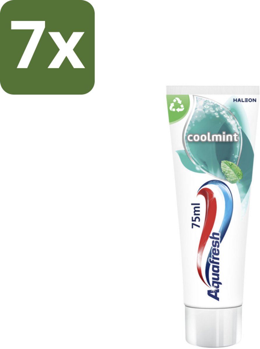 7 x Aquafresh Tandpasta Coolmint 75 ml - Tandpasta - Frisse Adem - Mondgezondheid - Suikerzuur - Gaatjes