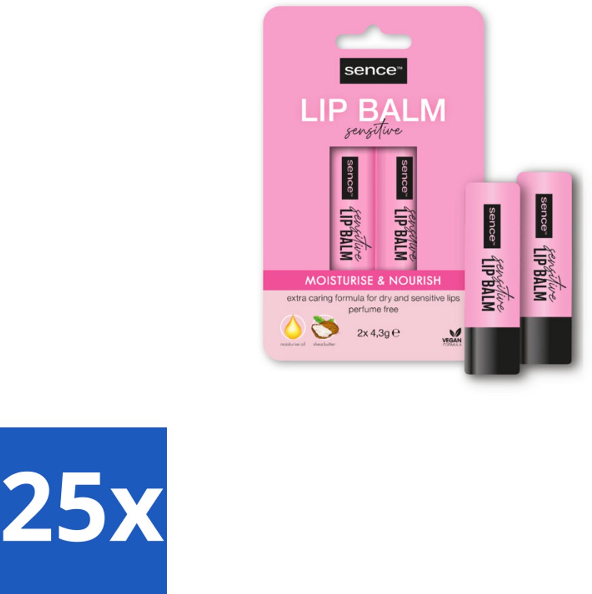 Sence Lippenbalsem Sensitive 2 stuks per verpakking - Bulkverpakking - 25 stuks