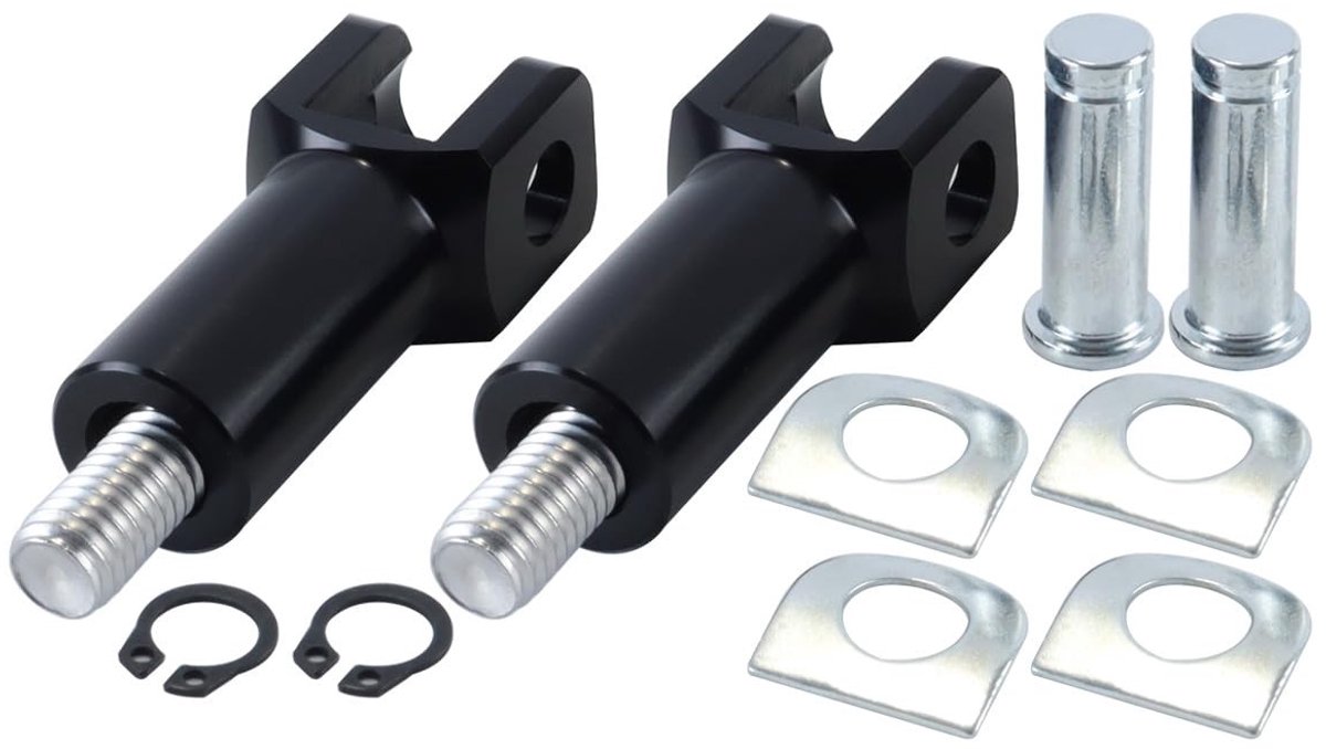 Elzusha - 2 Stuks Motorfiets Voetsteunen voor Passagiers Zwart