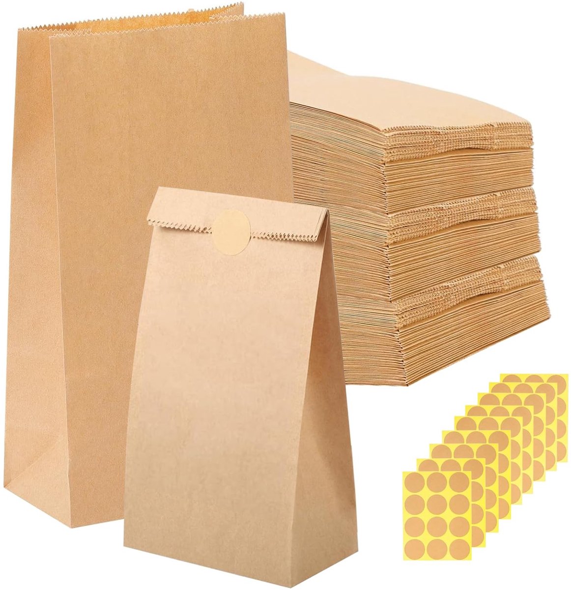 Elzusha - Set van 100 Kraft Papieren Cadeautassen voor Kerst