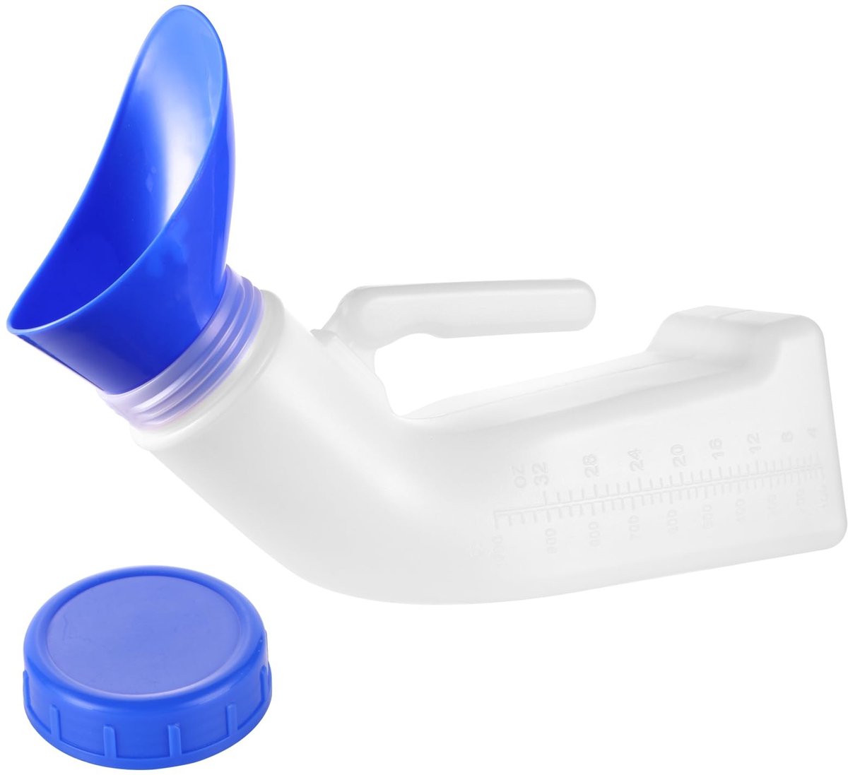Elzusha- Urinoir Draagbaar 1200ml - Urinefles Unisex - Morsbestendig - Accessoire Trechter - Voor Reizen - Voor Ouderen - Plasfles