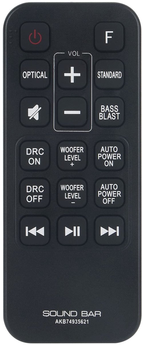 Elzusha - Universele Afstandsbediening voor LG Soundbar SJ2 - Geen Programmering Vereist