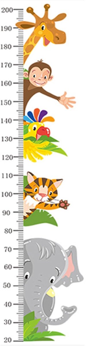 Elzusha - Muurstickers voor Kinderen met Dierenmotieven, 190 x 37 cm