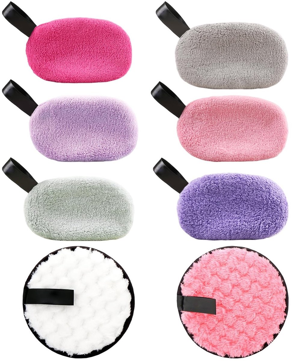 Elzusha - Herbruikbare Make-up Verwijderdoeken - 6 Stuks + 2 Ronde Doeken