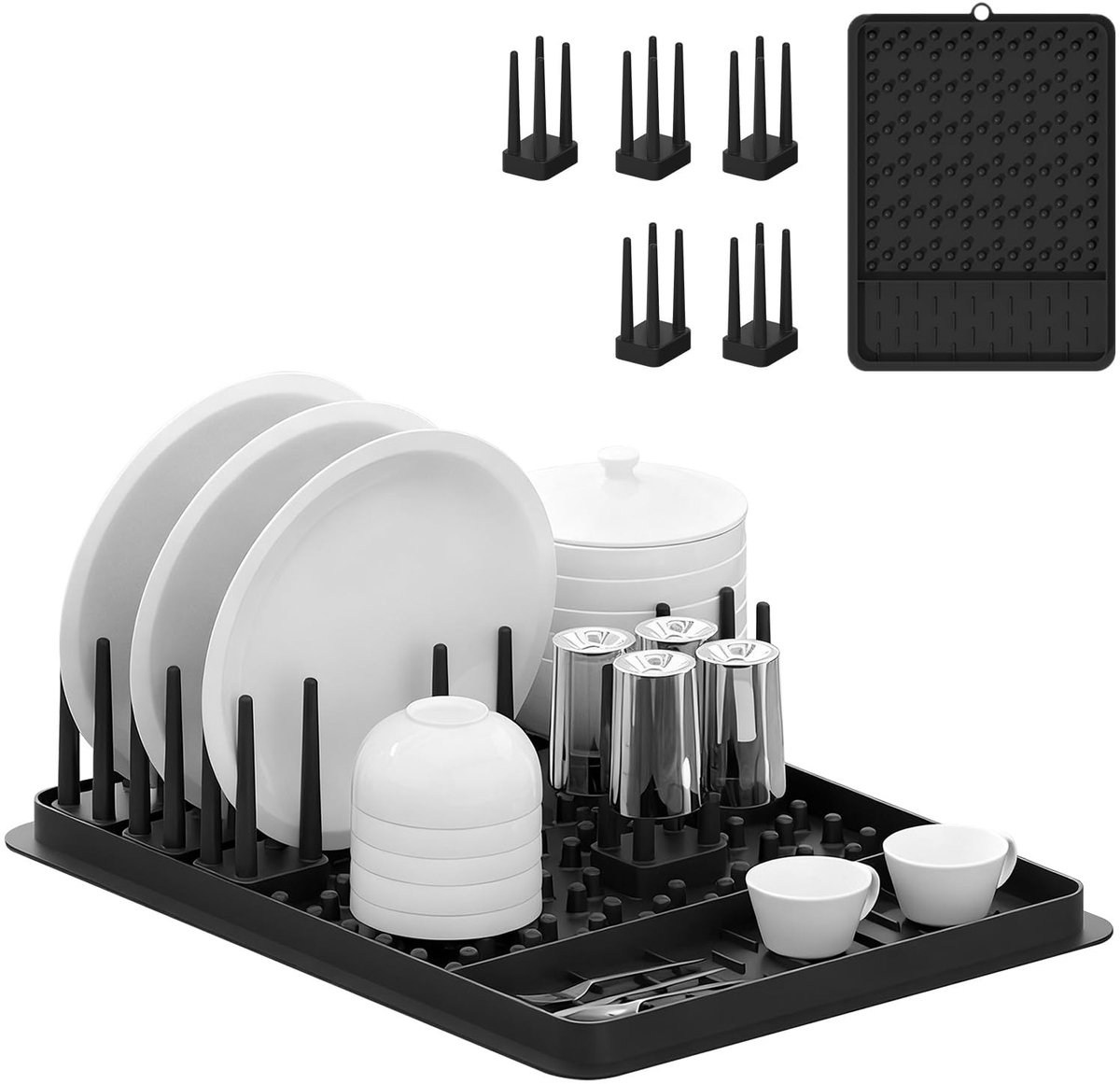 Solidchoice - Verstelbare Silicone Afwasmat 41.5 x 30.5cm - Antislip Droogmat voor Keuken
