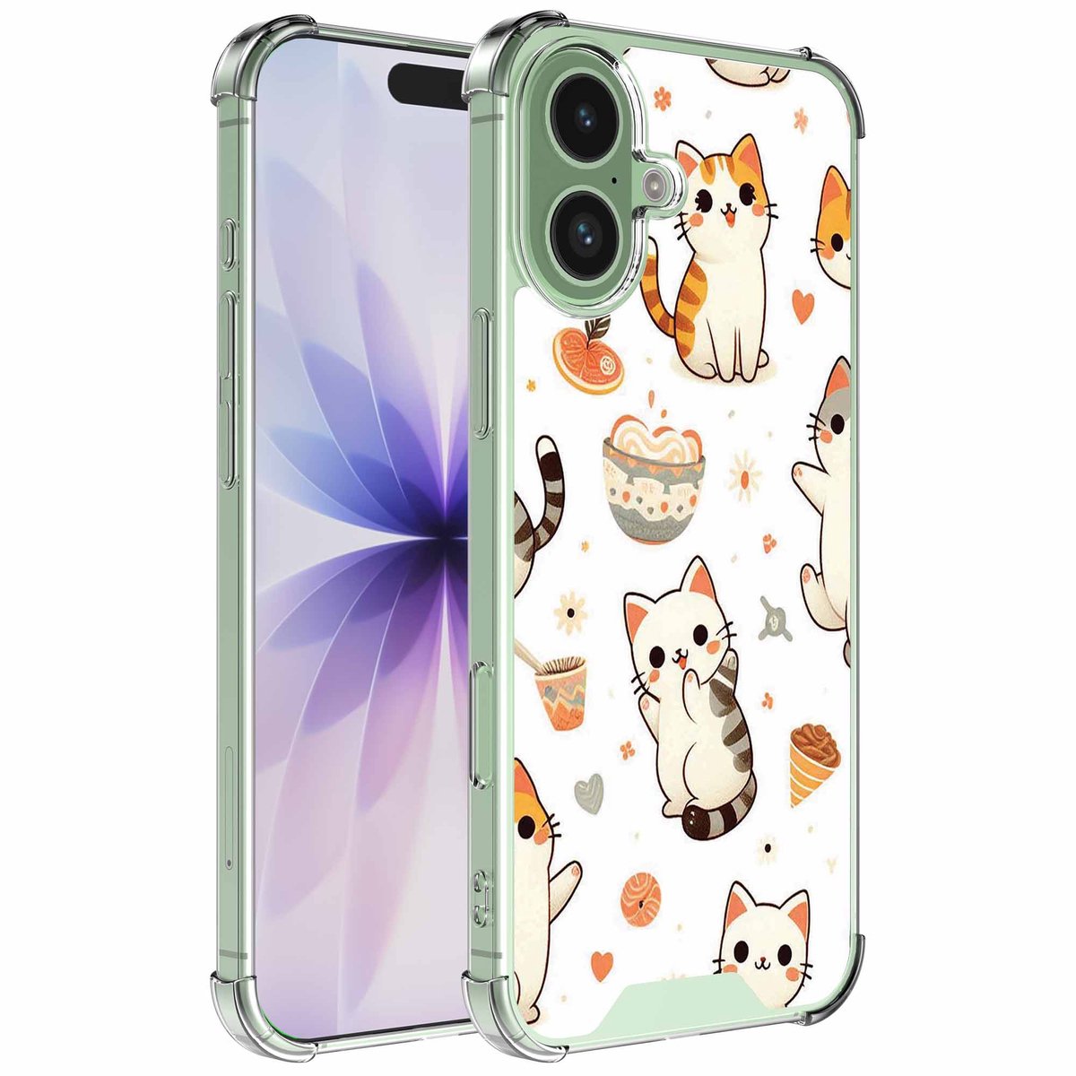 Smartphonica Geschikt voor iPhone 17 Telefoonhoesje met Katten opdruk - Draadloos op te laden - Shockproof Siliconen TPU Strong Case - Sterk Schokbestendig Telefoonhoesje geschikt voor iPhone 17