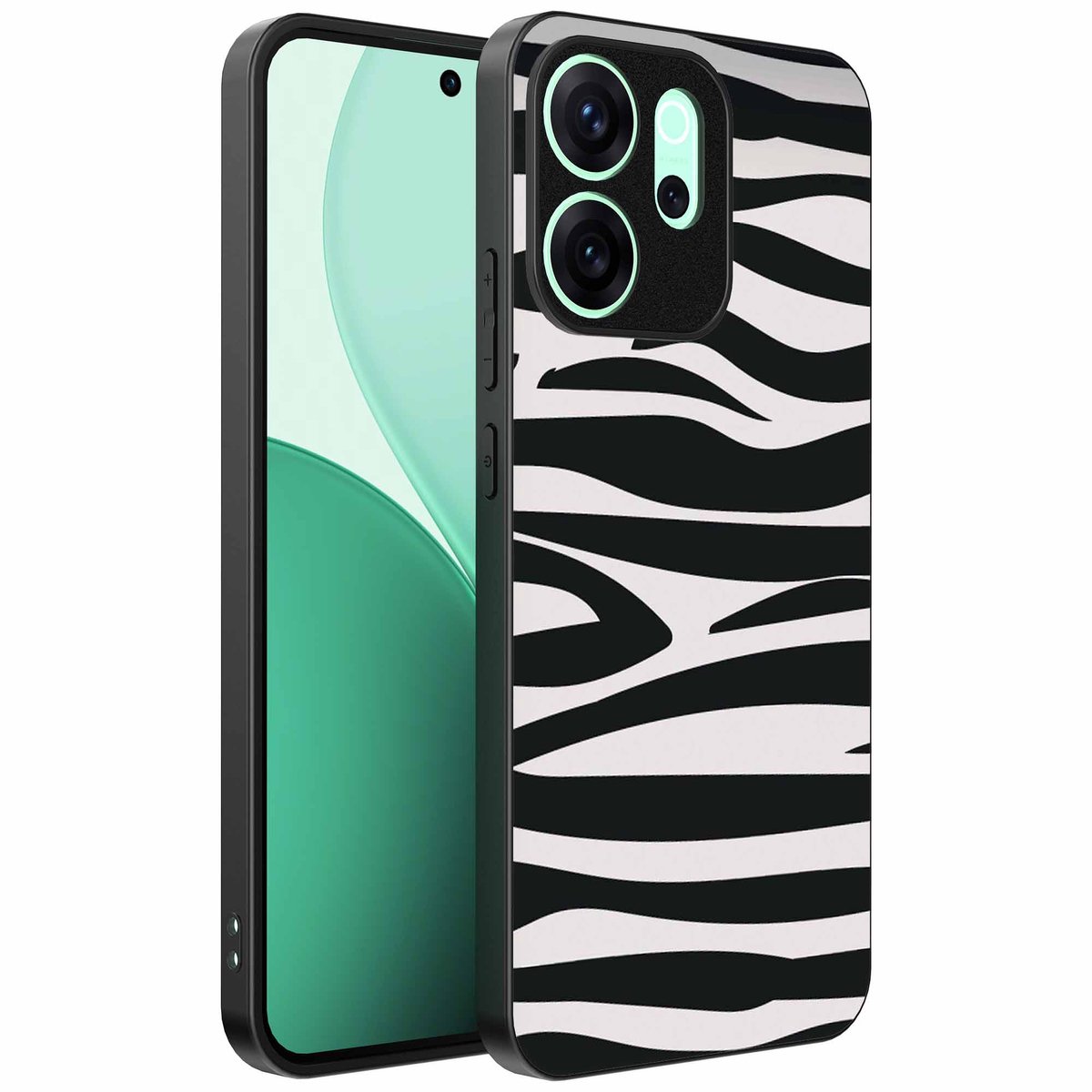 Geschikt voor Oppo Reno 15 Pro Telefoonhoesje met zebra opdruk - TPU backcover case zebra design - Zwart Wit - Smartphonica geschikt voor Oppo Reno 15 Pro