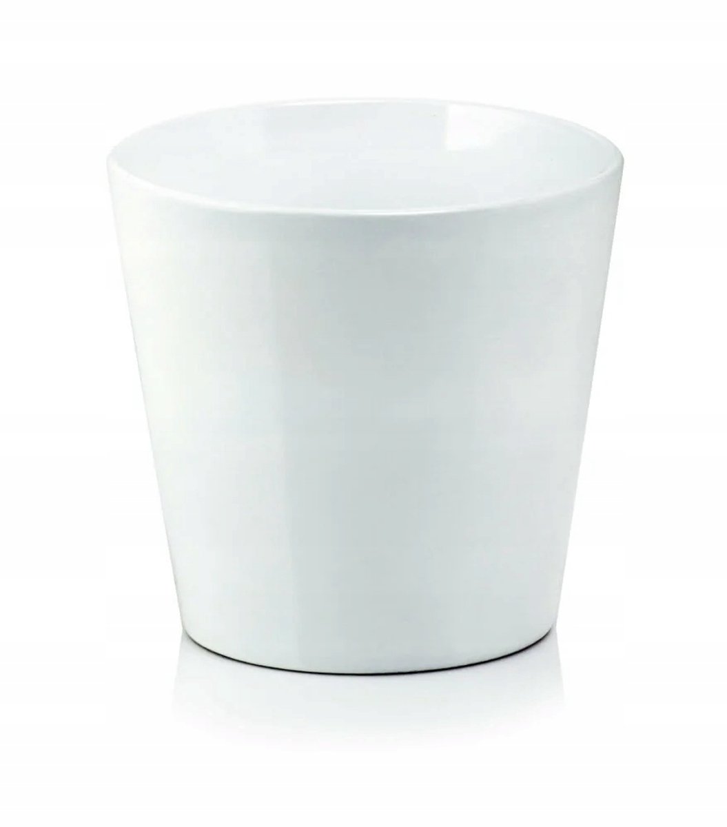 Witte keramische pot - 17 cm diameter