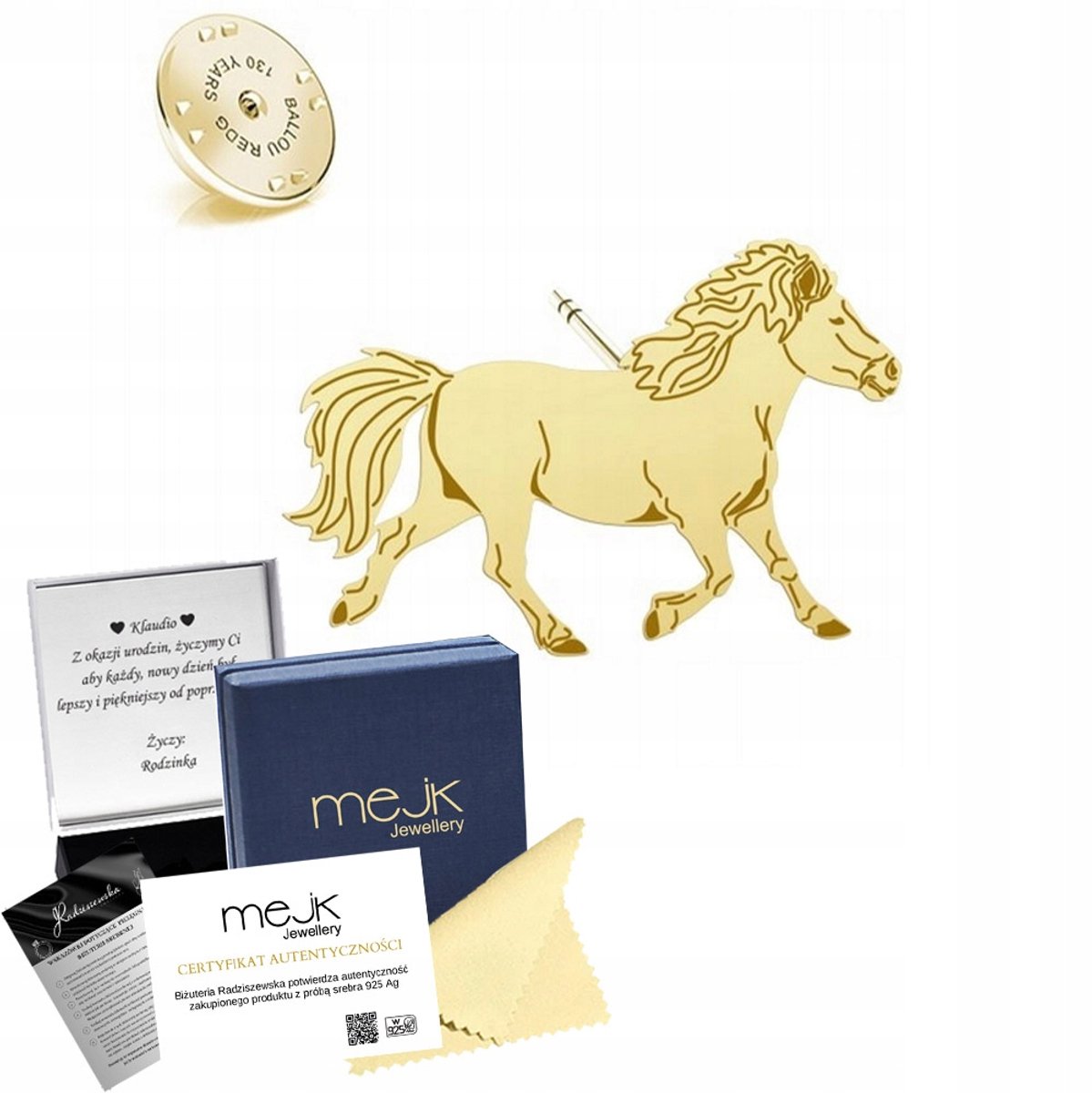 Gouden Shetland Pony Speld 925 Zilver - Sierlijk Dieren Juweel