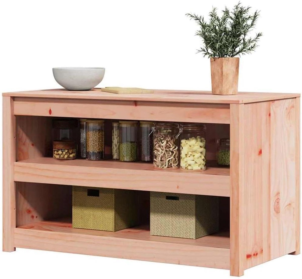 Buiten Keuken Kast - Opbergkast Tuin - Keuken Organiseren - Massief Douglas Hout - 106x55x64 cm - Bruin