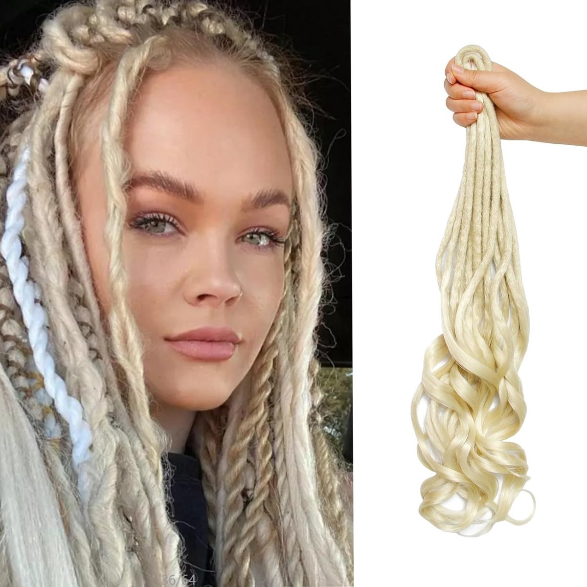 Curly Dreadlocks Extensions 24 Inch - 15 Strands/Pack Zachte Crochet Locs met Franse Krullen voor een Natuurlijke Look