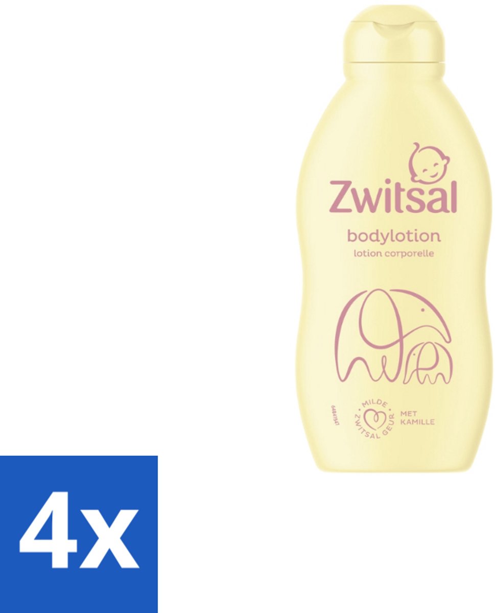 4 x Zwitsal – Bodylotion – Verzorgend – 200 ml - Baby Lichaamsverzorging - Babyhuid - Zwitsal Bodylotion - Kamille - Gevoelige Huid