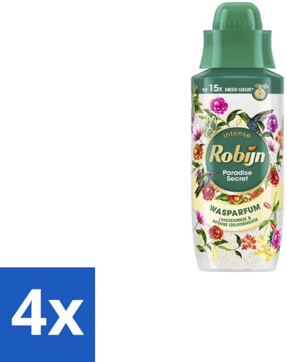 4 x Robijn Wasparfum Paradise Secret 342 ml - Wasparfum - Wasparfum Voor Kleding - Geurboost - Botanische Geur - Wasmiddel