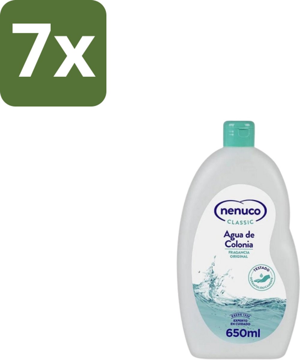 7 x Nenuco – Eau de Cologne – Klassiek – 650 ml - Eau De Cologne - Klassiek - Fris - Bloemig - Verfrissend