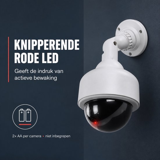 Narvie dummy Camera set van 2 stuks - realistische look met rood knipperend led indicator beveiligingscamera van NARVIE — afbeelding 3