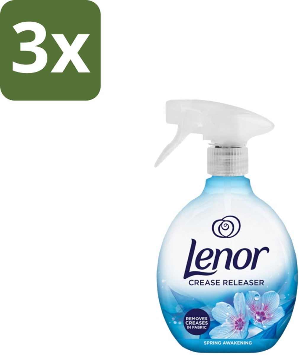3 x Lenor – Crease Releaser Spray – Spring Awakening – Kreukverwijderaar & Textielverfrisser – 500 ml - Kreukverwijderaar - Textielverfrisser - Stofverfrisser - Stofverzorging - Stofverzorging