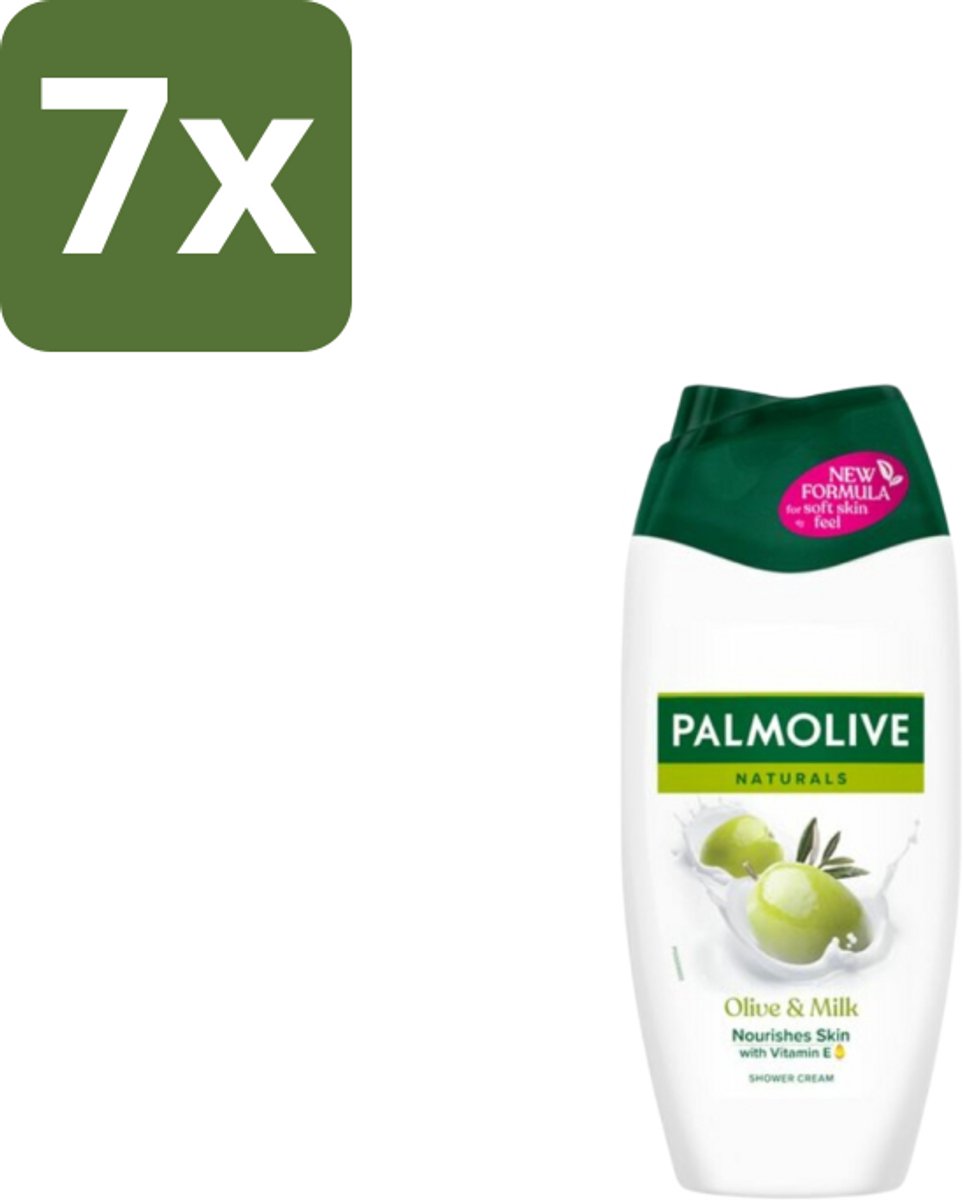 7 x Palmolive Douchecreme Naturals Olijf & Melk 250 ml - Douchecrème - Natuurlijke Verzorging - Olijf En Melk - Hydratatie - Droge Huid