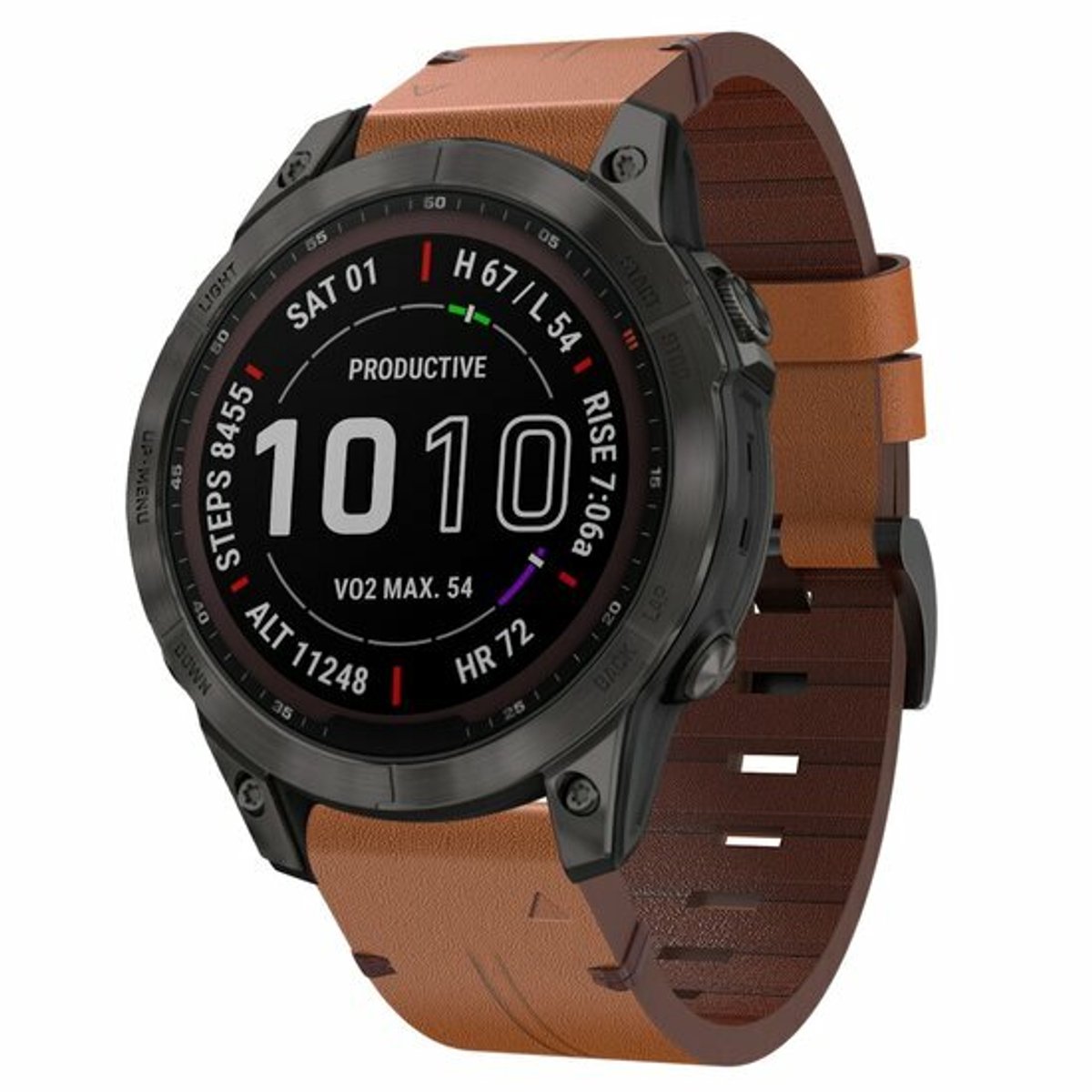 By Qubix - Geschikt voor Garmin bandje - 22mm Quickfit - Leren bandje - Bruin - Geschikt voor Garmin Fenix 9 / 9 pro - 47mm