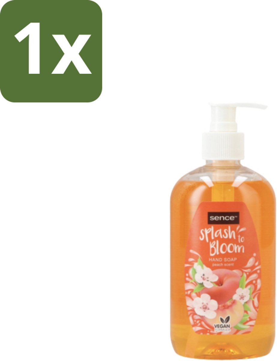 1 x Sence – Handzeep – Splash To Bloom Peach – 500 ml - Handzeep - Perzikgeur - Handen Reinigen - Zachte Handzeep - Handen Verzorgen