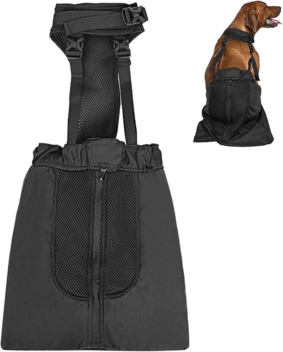 Zachte Transporttas voor Verlamde Honden - Ademend Nylon, Inclusief Harnas en Gespen, Ideaal voor Comfortabele Reis