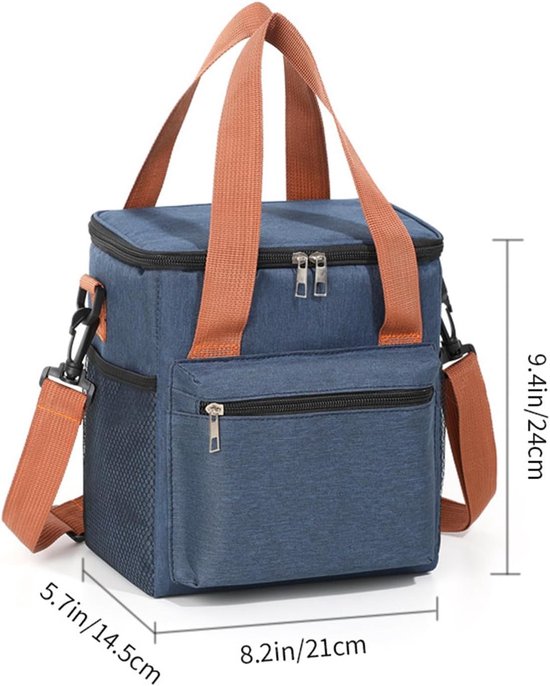 Grote Capaciteit Geïsoleerde Lunchtas, Waterdichte Koeltas, Herbruikbare Vouwbare Schoudertas voor School, Picknick en Reizen — afbeelding 3