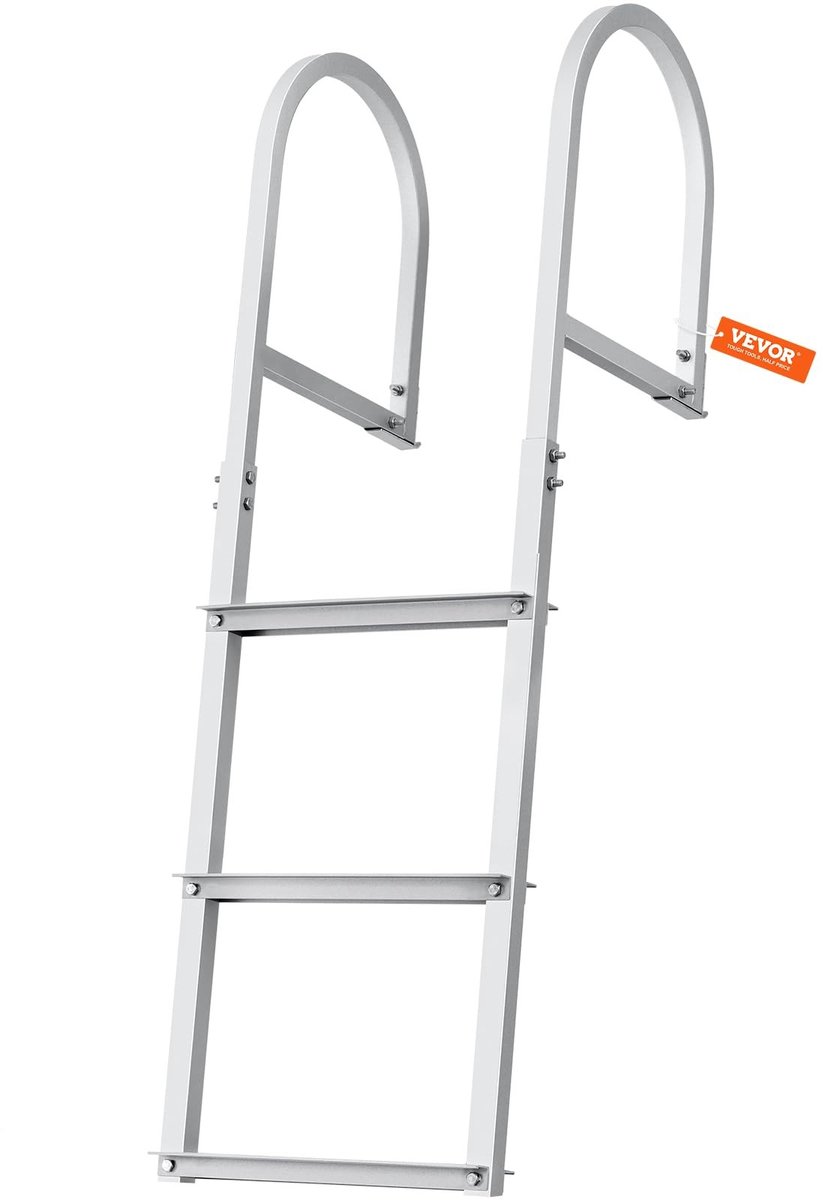 Elzusha - Dockladder met 3 Treden, Afneembaar en Antislip, 227 kg Draagkracht